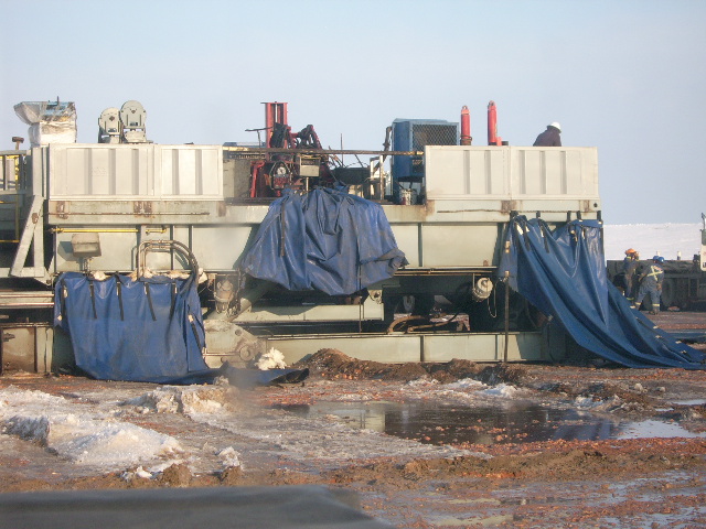 Tarps on Oil rig